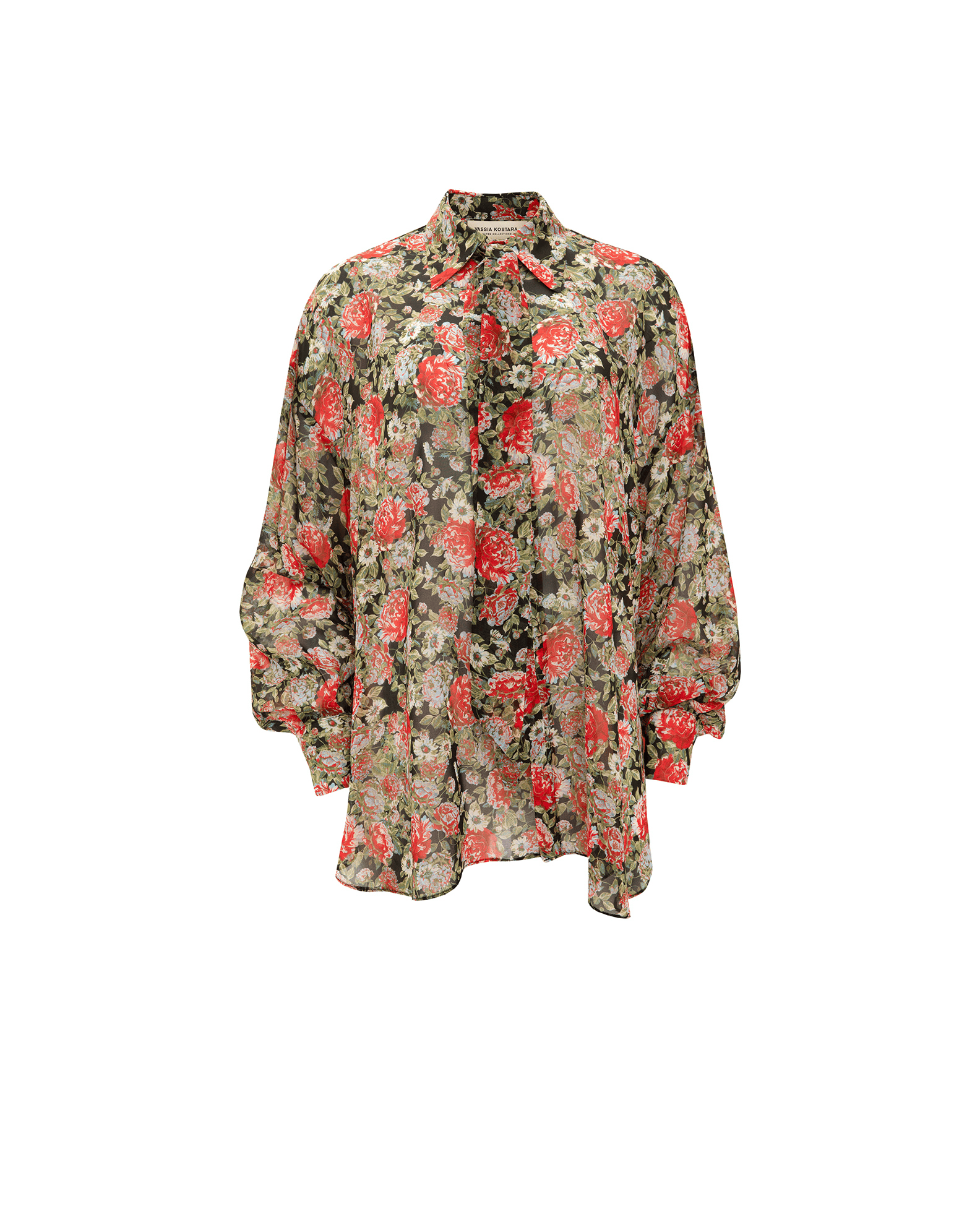 RED FLORAL OS SHIRT