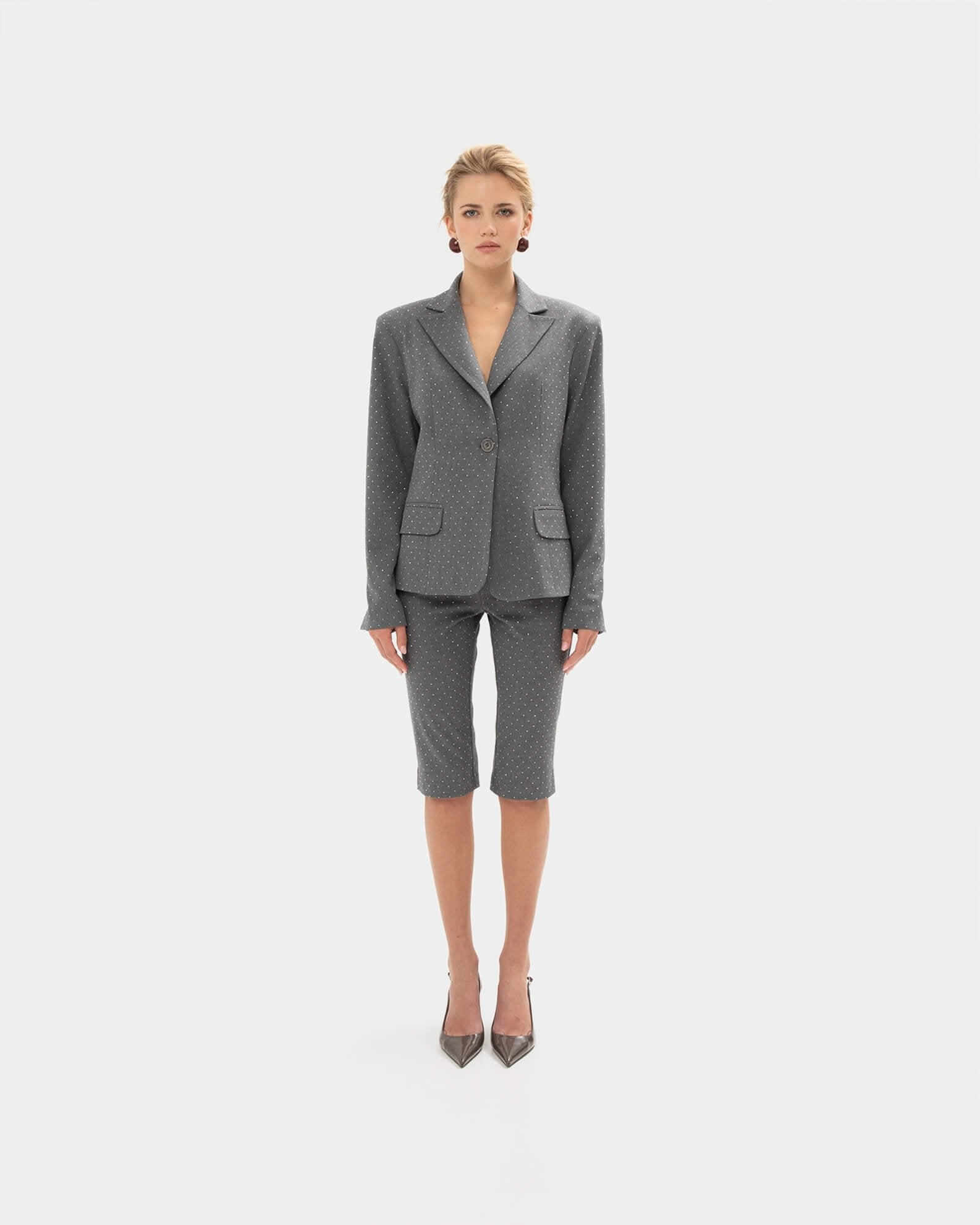 GREY SPARKLE BLAZER