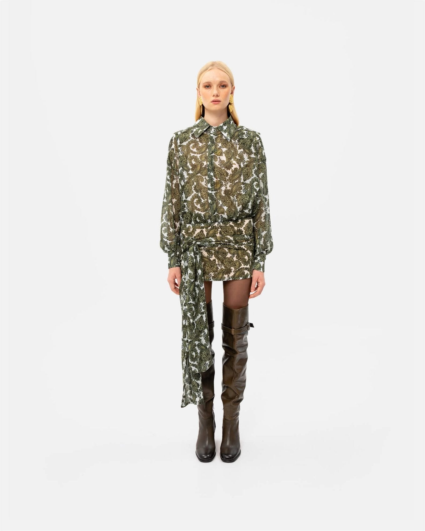 GREEN PAISLEY OS SHIRT