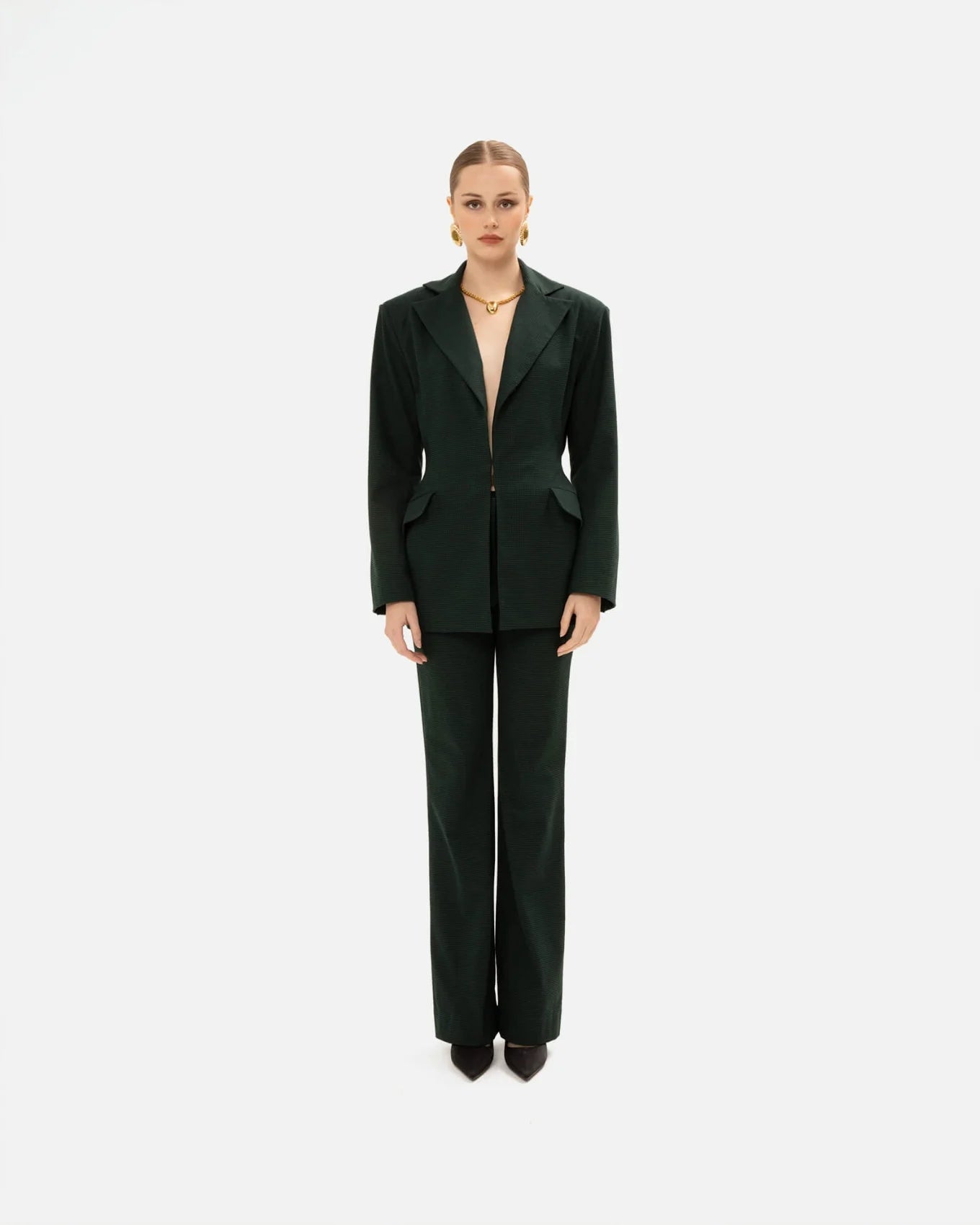 PINE GREEN CHEQUERED BLAZER