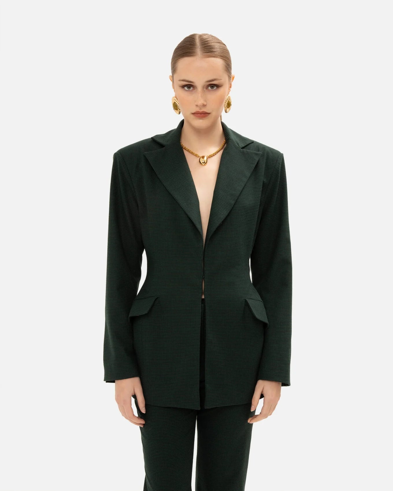 PINE GREEN CHEQUERED BLAZER
