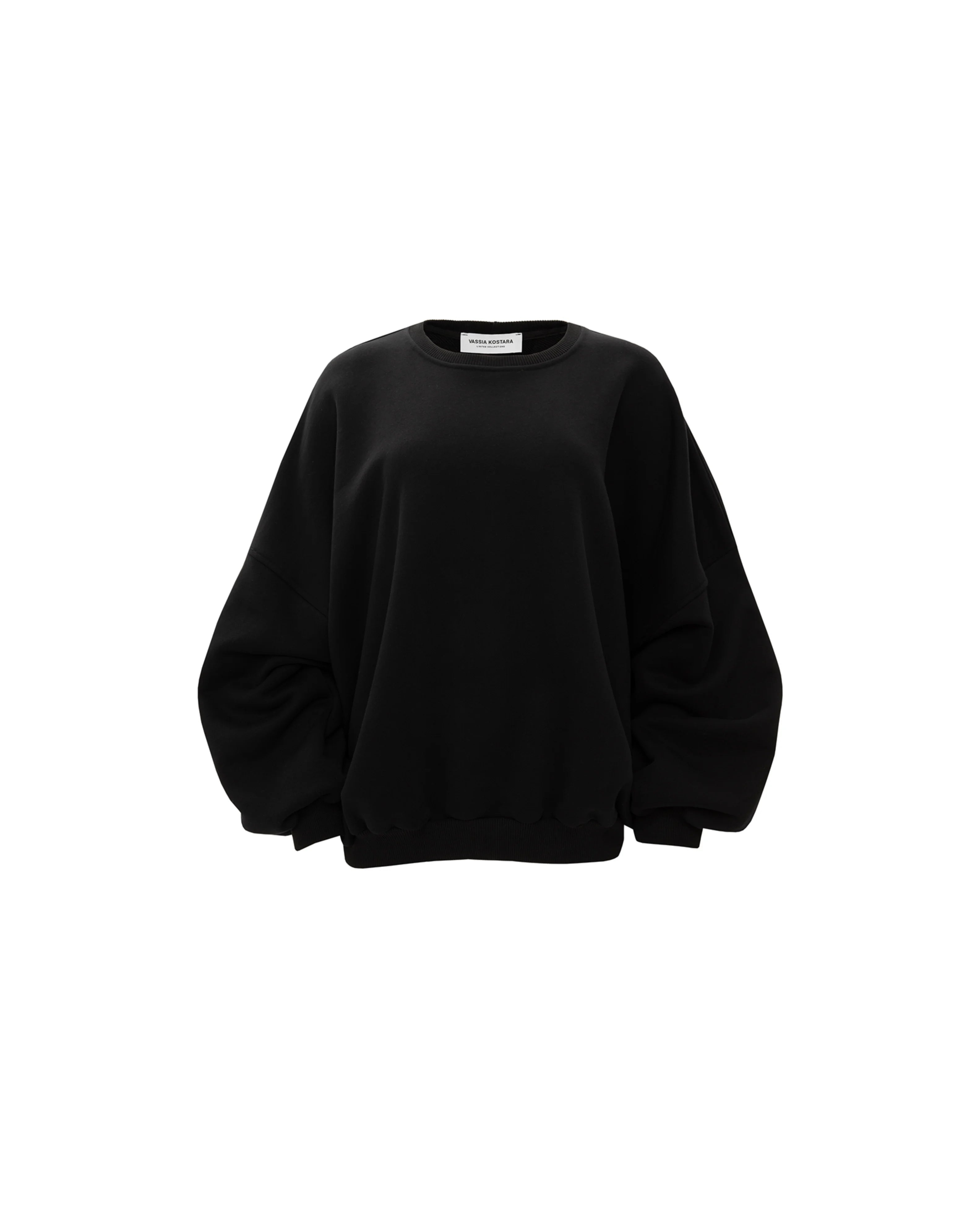 BLACK OPEN-NECKLINE JUMPER