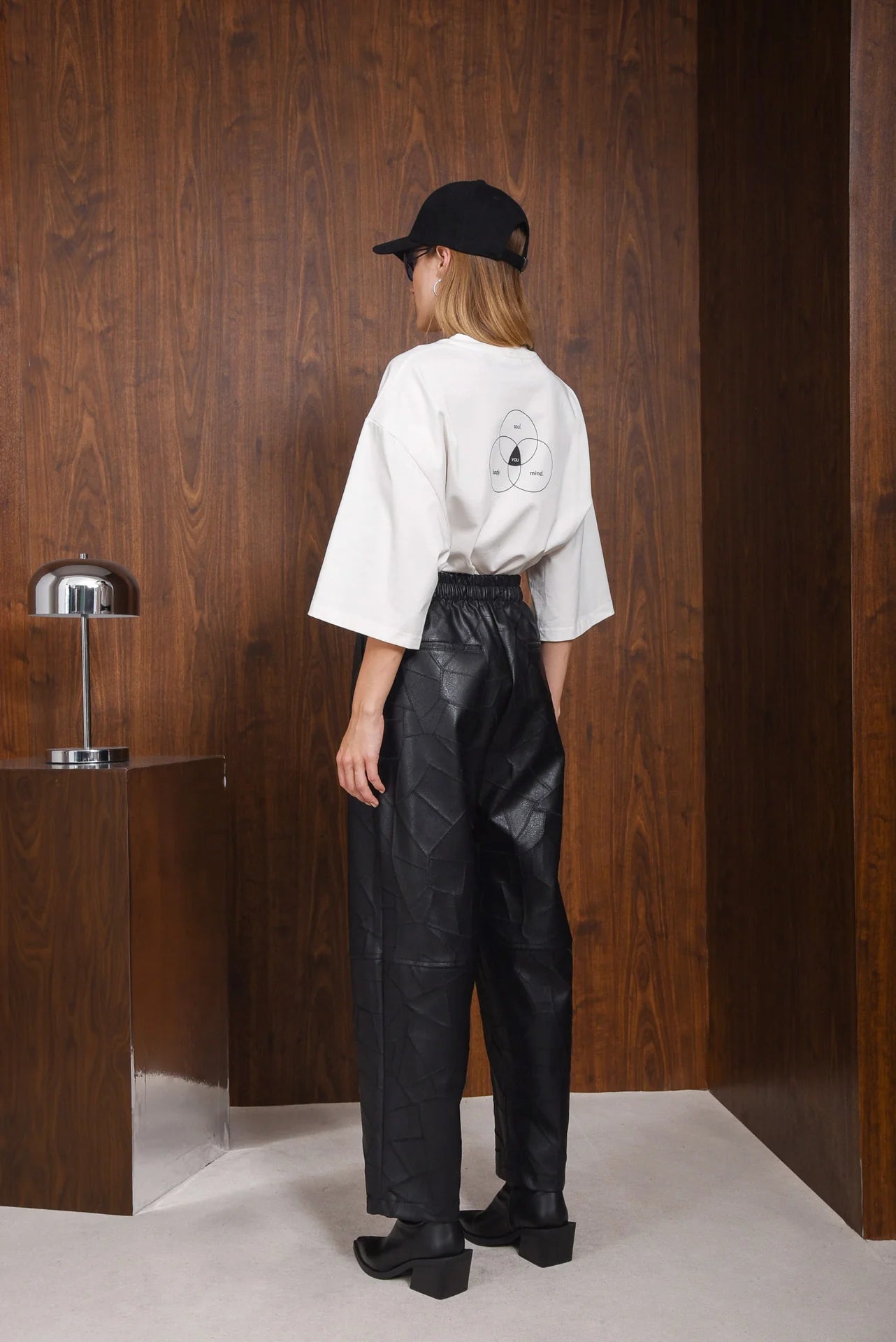 IDENTITY FAUX LEATHER PANTS - Black -