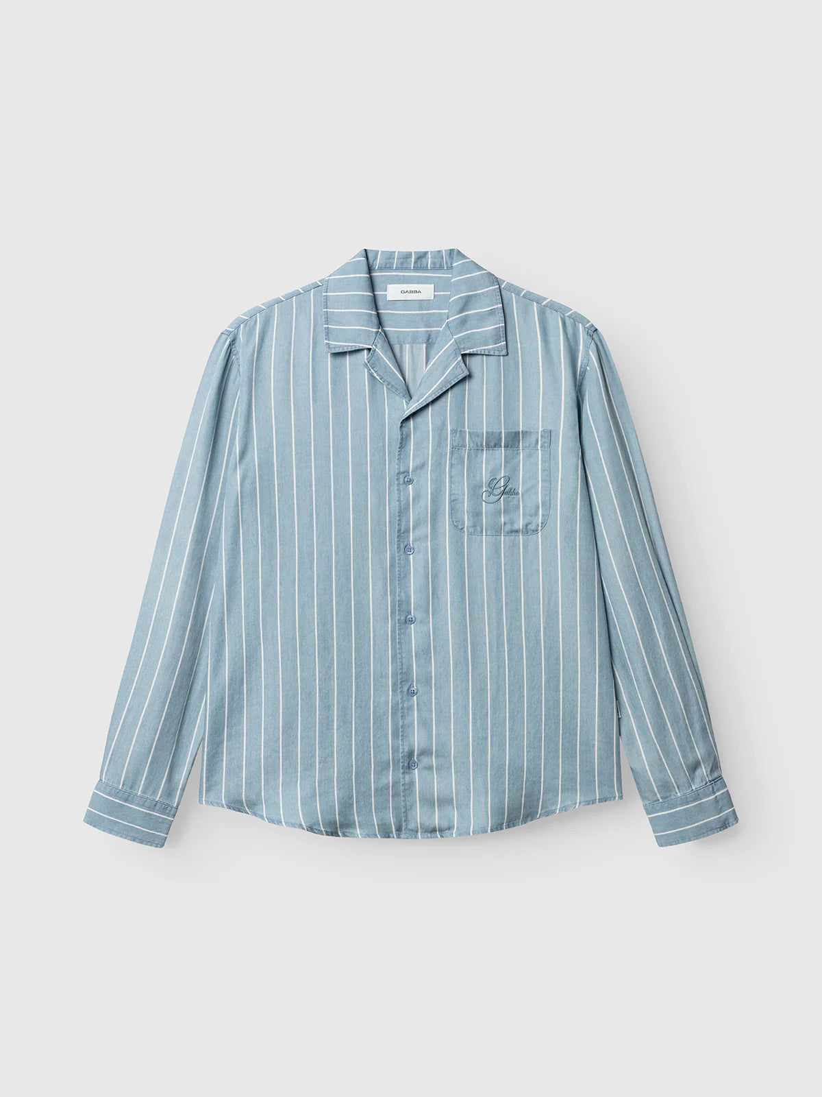 GABtimo Resort Stripes LS Shirt - Lt. Blue Denim