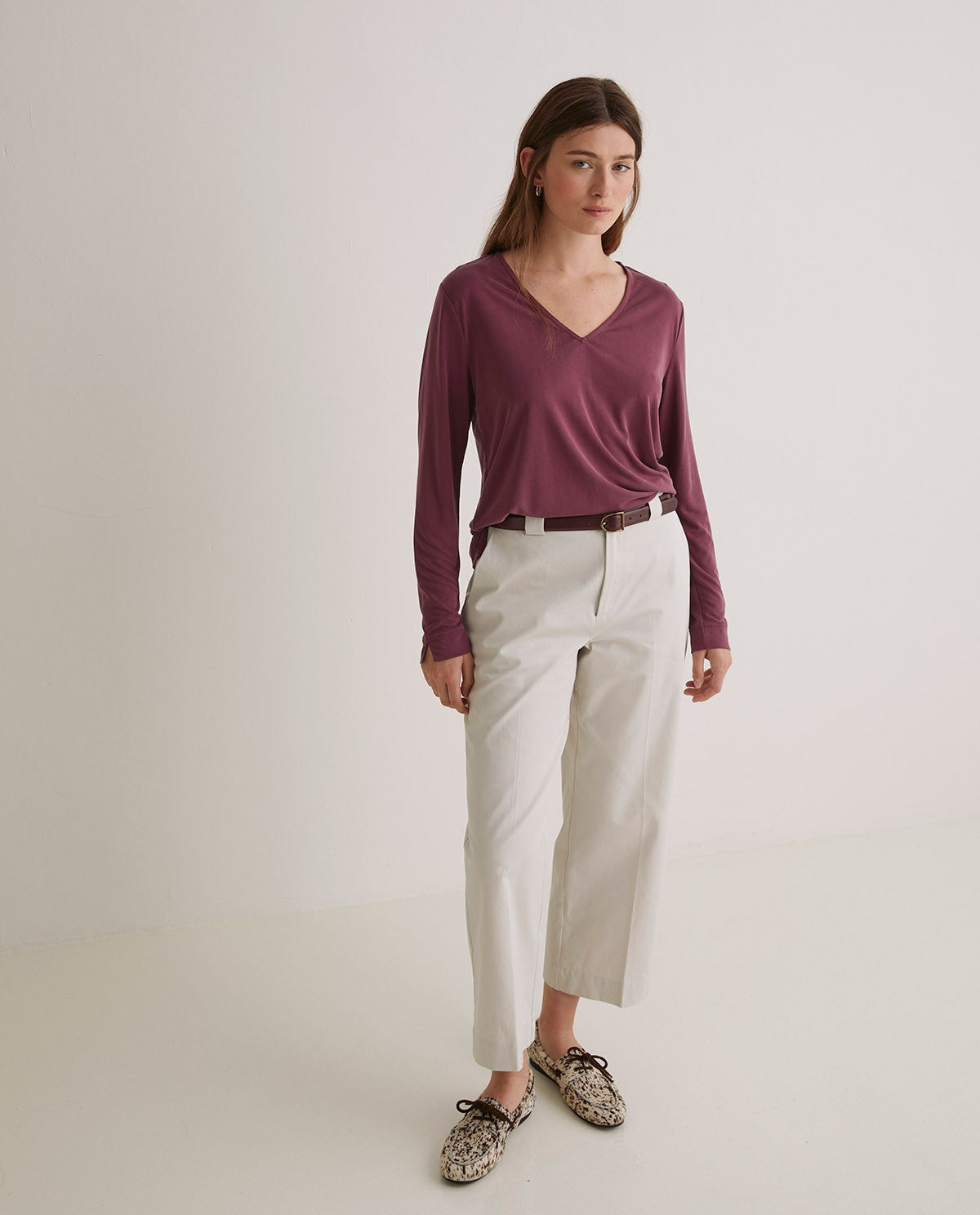 43312 - Maroon V-Neck T-Shirt