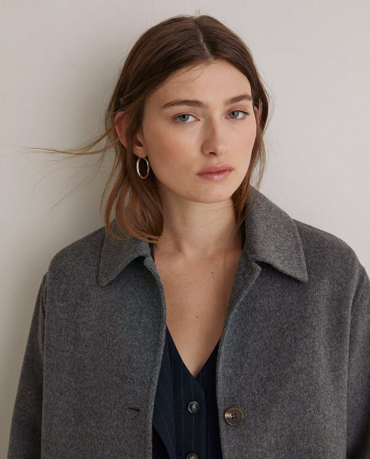 43610 - Grey Wool Long Coat