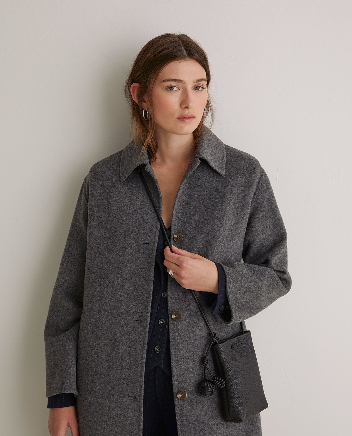 43610 - Grey Wool Long Coat