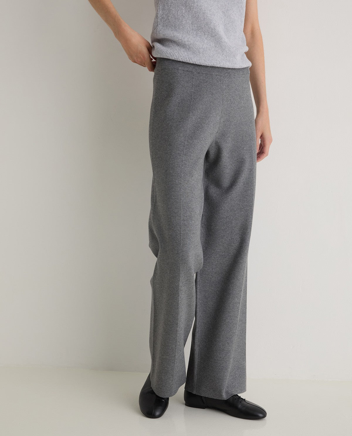 43511 - GREY REGULAR-FIT VISCOSE TROUSERS