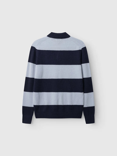 Gabba GABworren Polo Stripes Aico LS Knit Navy Stripe