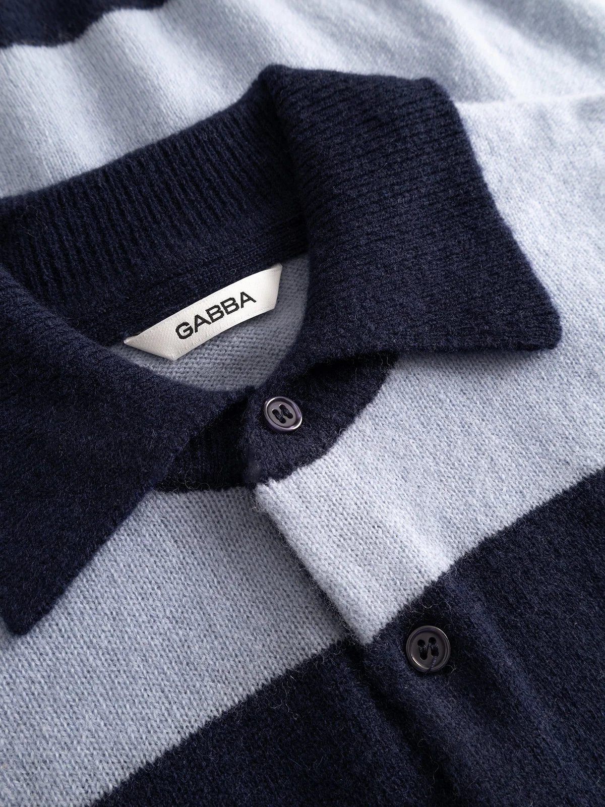Gabba GABworren Polo Stripes Aico LS Knit Navy Stripe