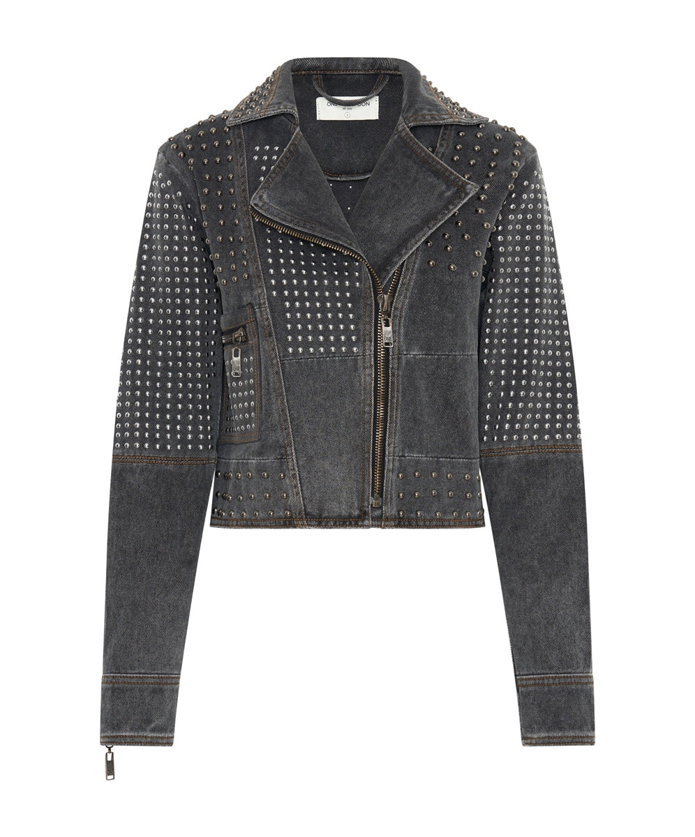 REBEL REBEL STUDDED DENIM JACKET SKU:25812