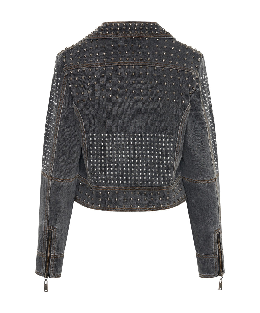 REBEL REBEL STUDDED DENIM JACKET SKU:25812