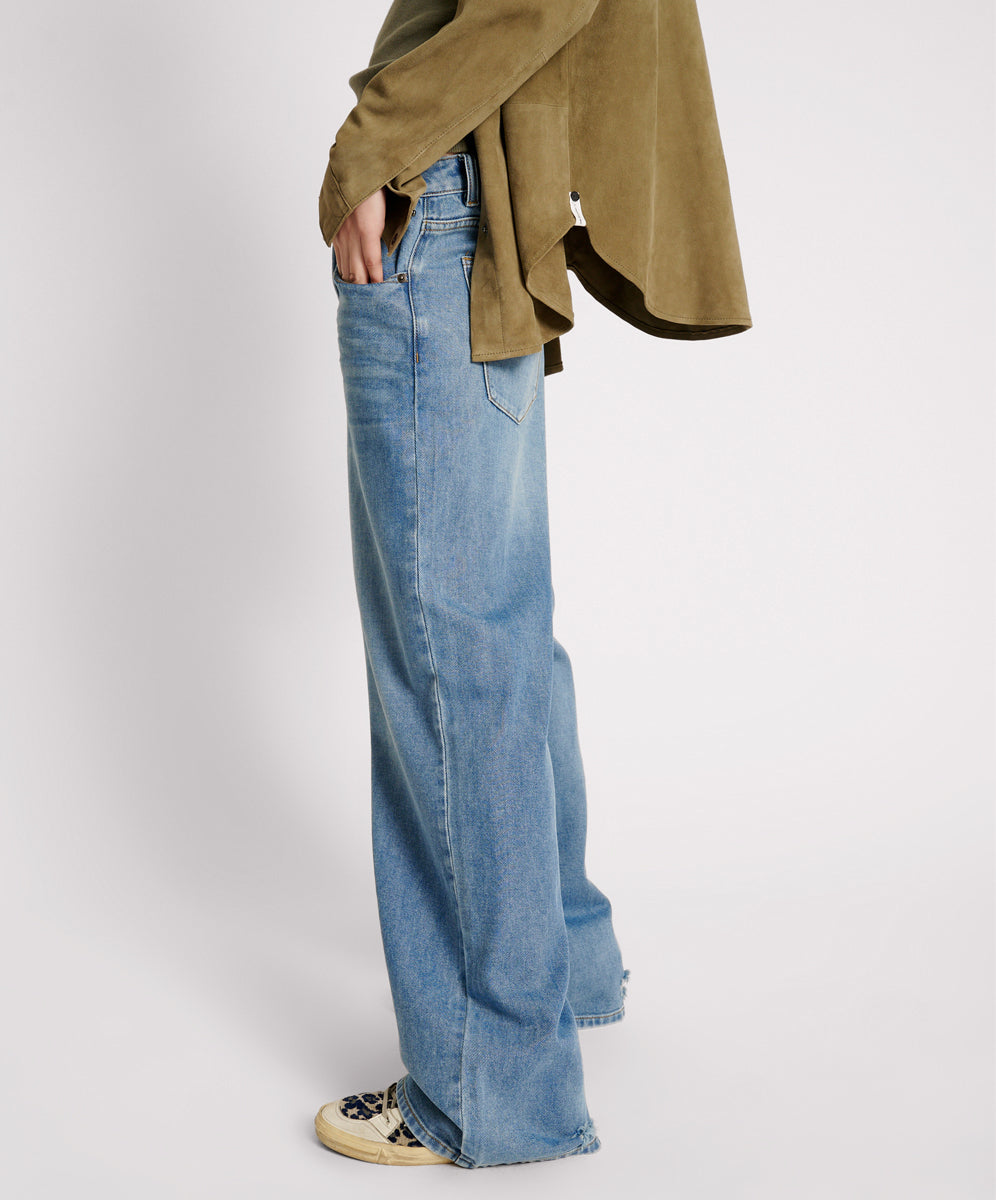 BLUE RAPTURE JACKSON MID WAIST WIDE LEG DENIM JEANS