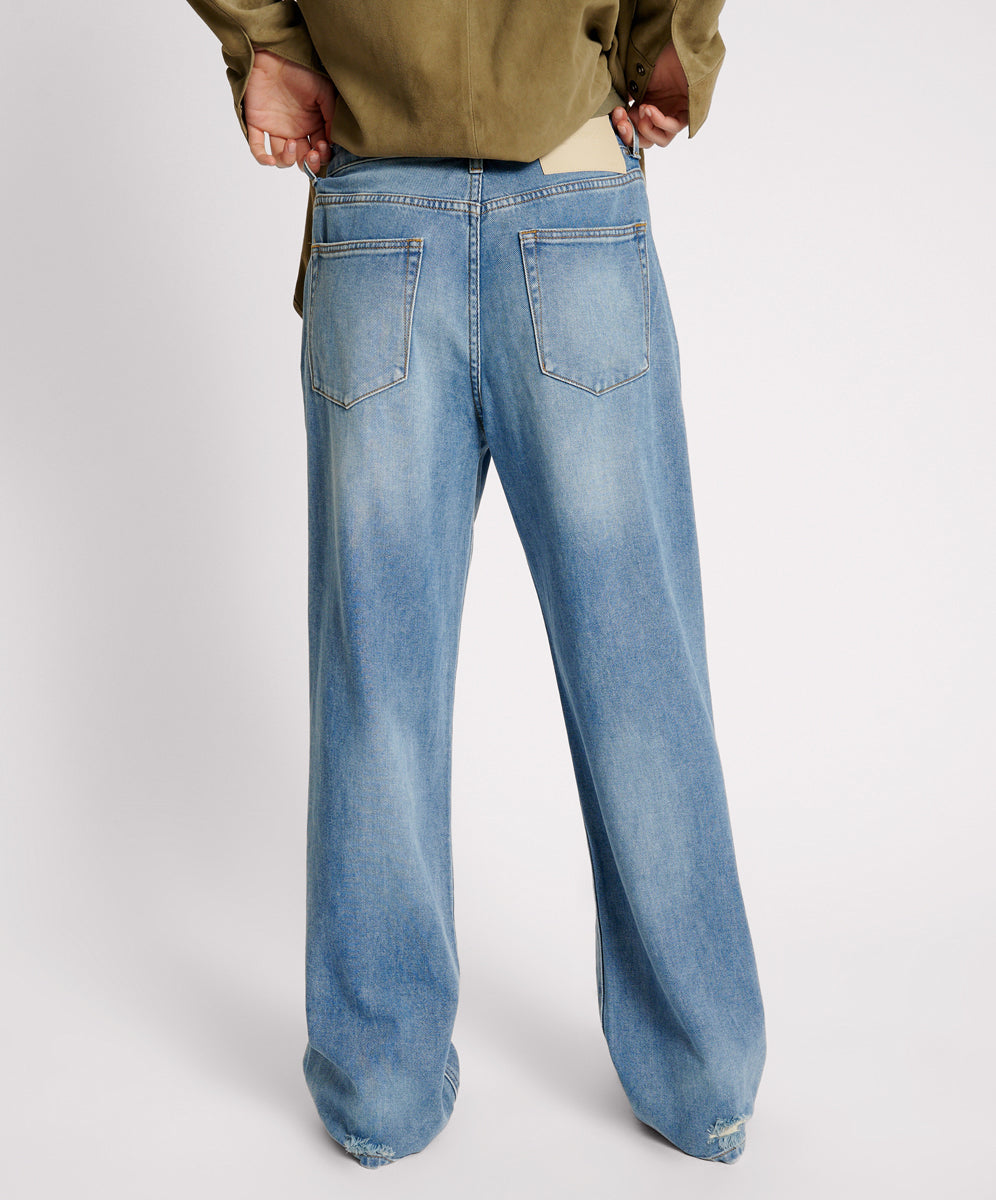 BLUE RAPTURE JACKSON MID WAIST WIDE LEG DENIM JEANS