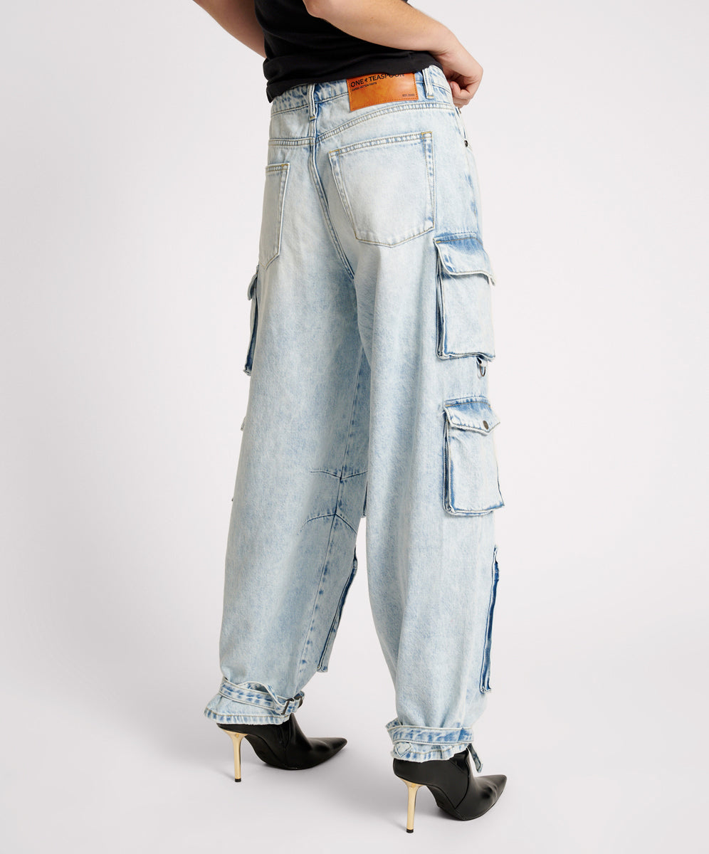 DEPECHE BLUE HIGH WAIST EPIC CARGO JEANS