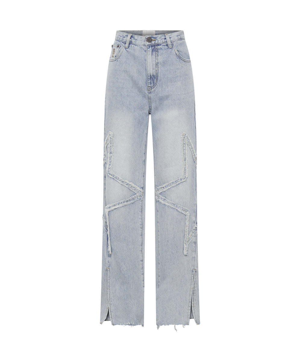 Billie Low Slung Straight Leg Mid Waist Denim Jeans