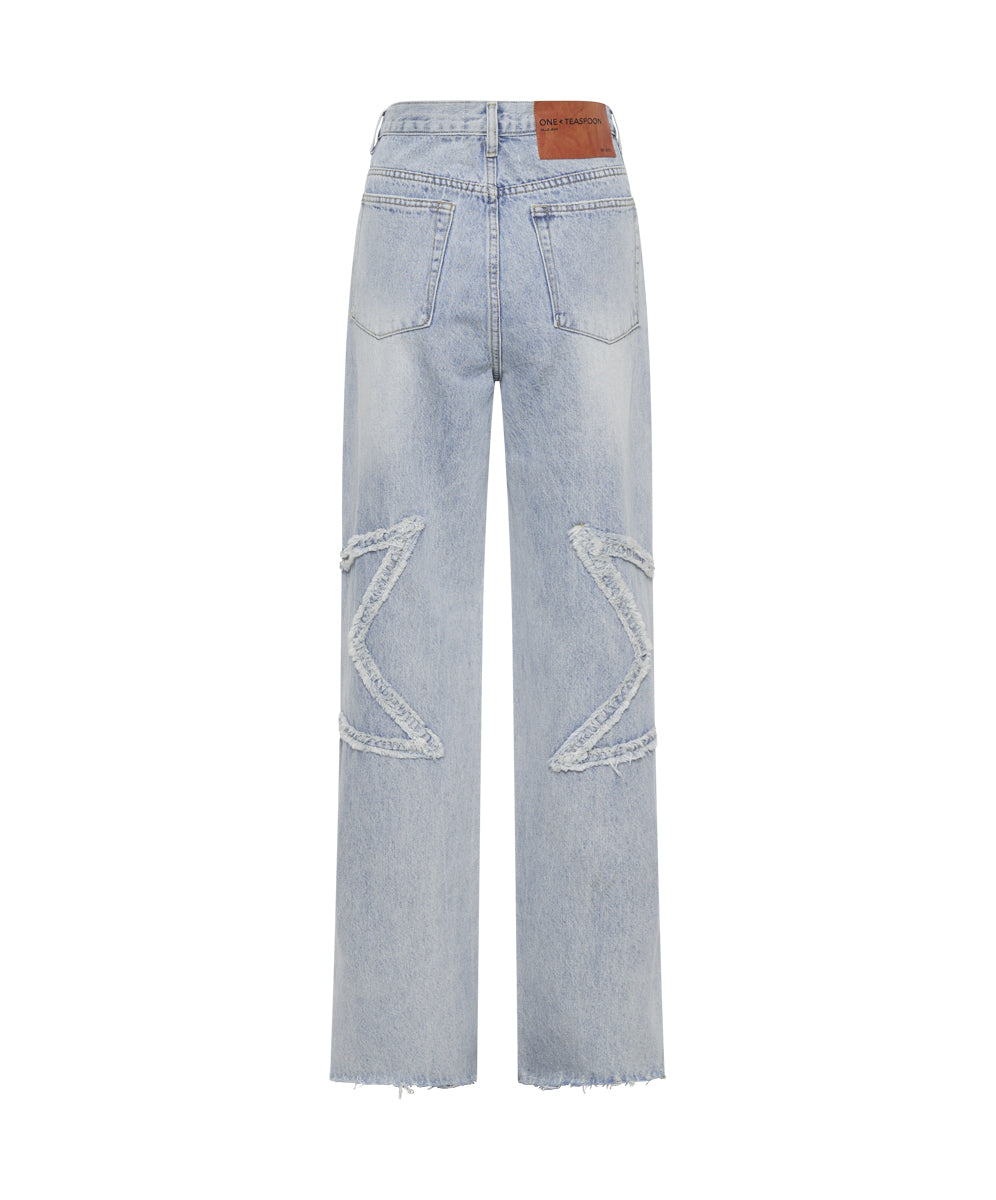 Billie Low Slung Straight Leg Mid Waist Denim Jeans