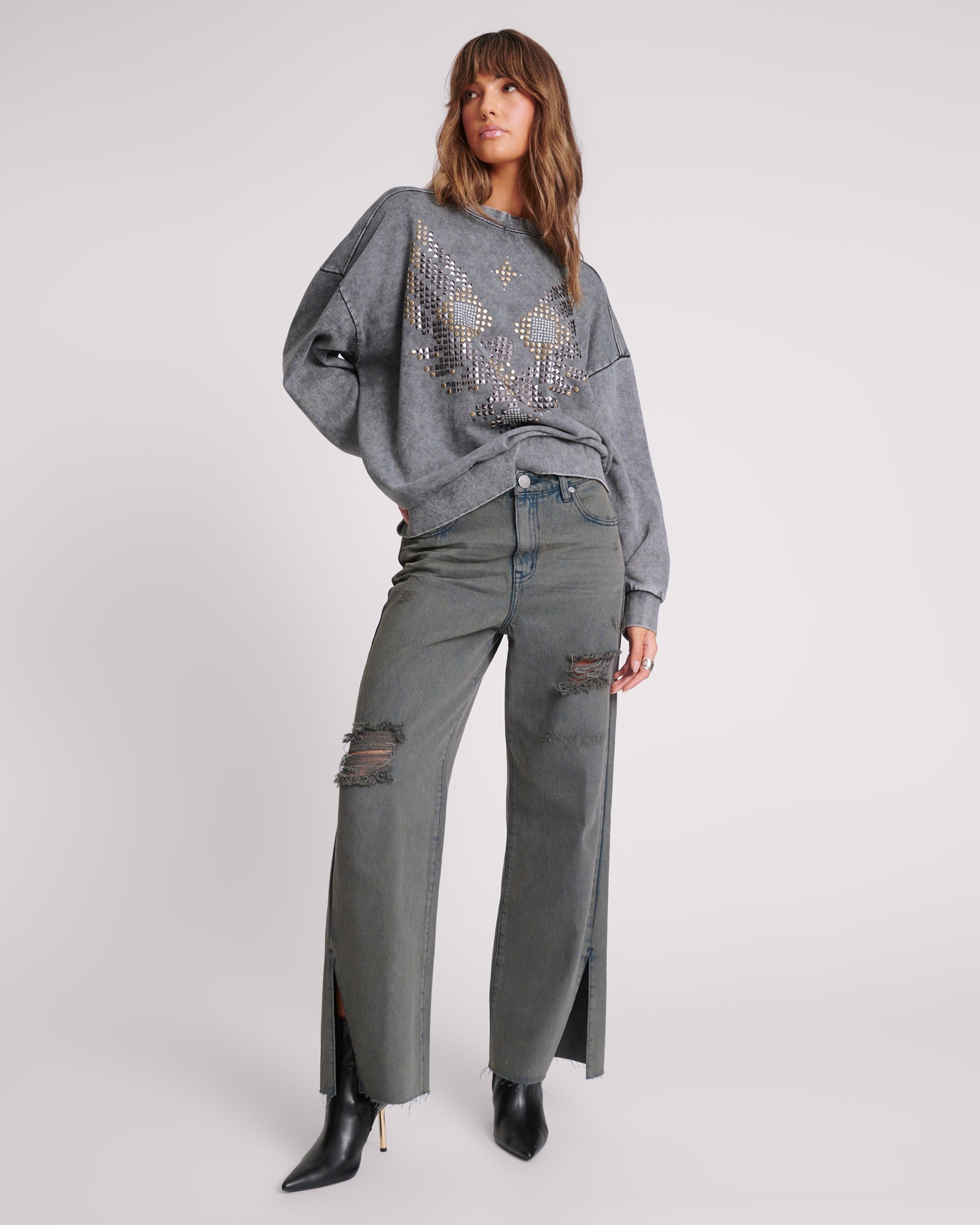 BILLIE LOW SLUNG STRAIGHT LEG MID WAIST DENIM JEANS