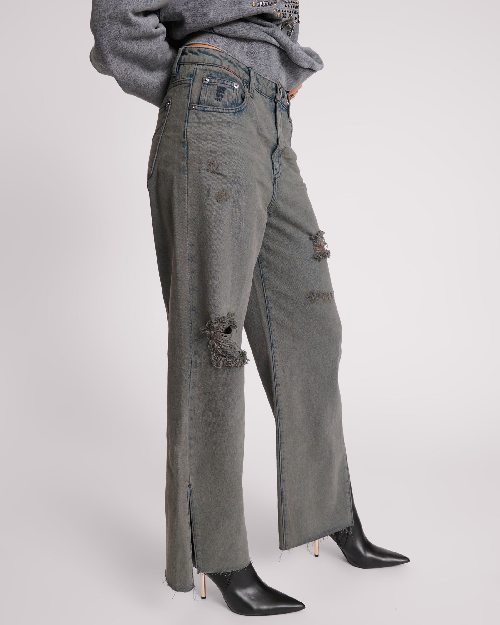 BILLIE LOW SLUNG STRAIGHT LEG MID WAIST DENIM JEANS