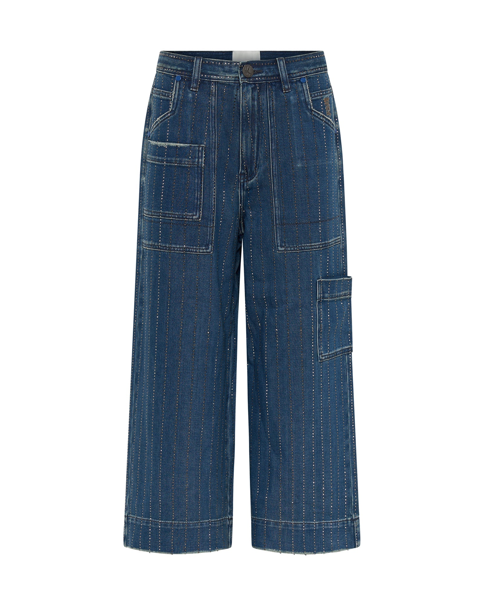 Bad Boys High Waist Wide Leg Denim Jeans - Glitter Highway