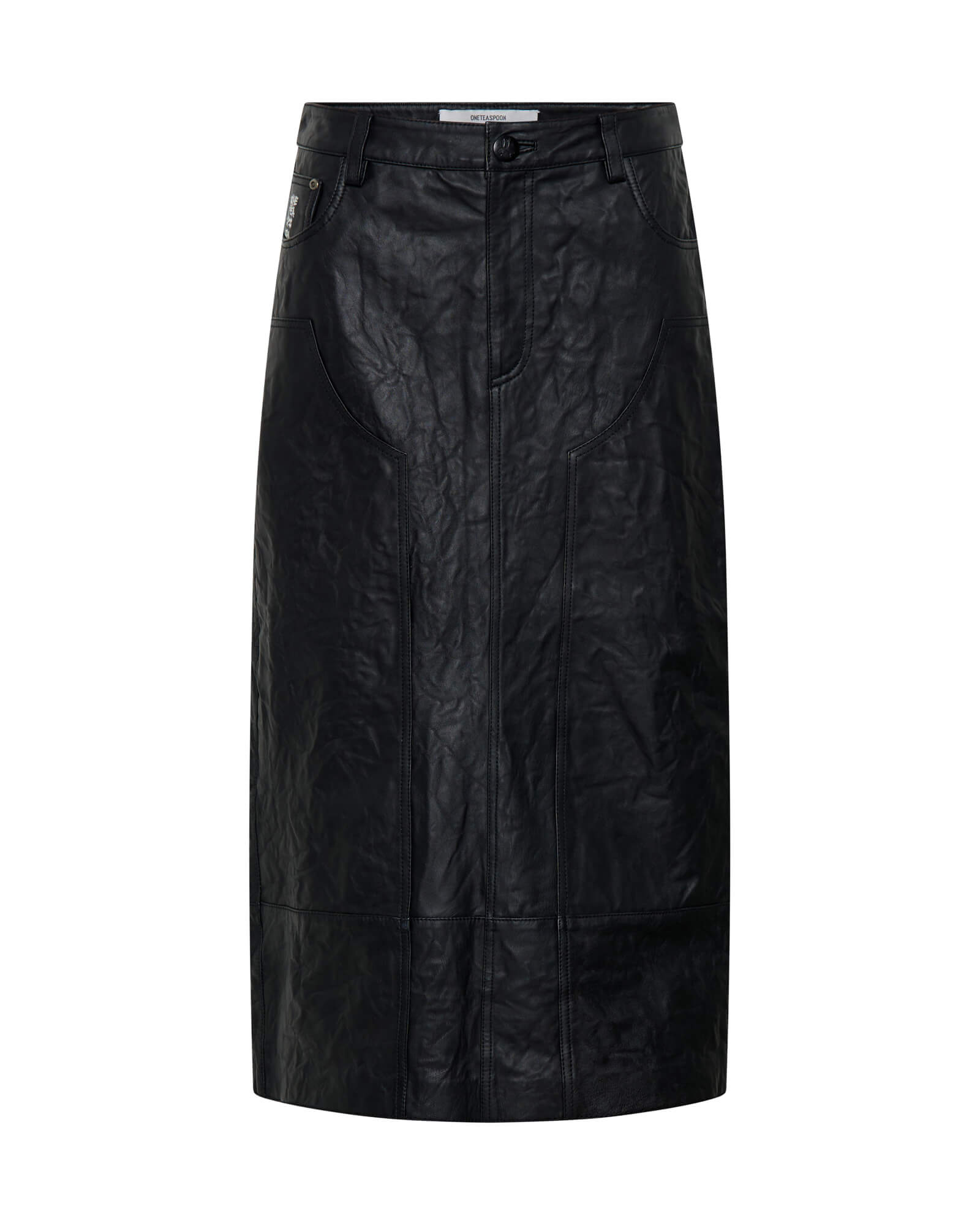 TEXTURED LEATHER CASSIDY LEATHER SKIRT