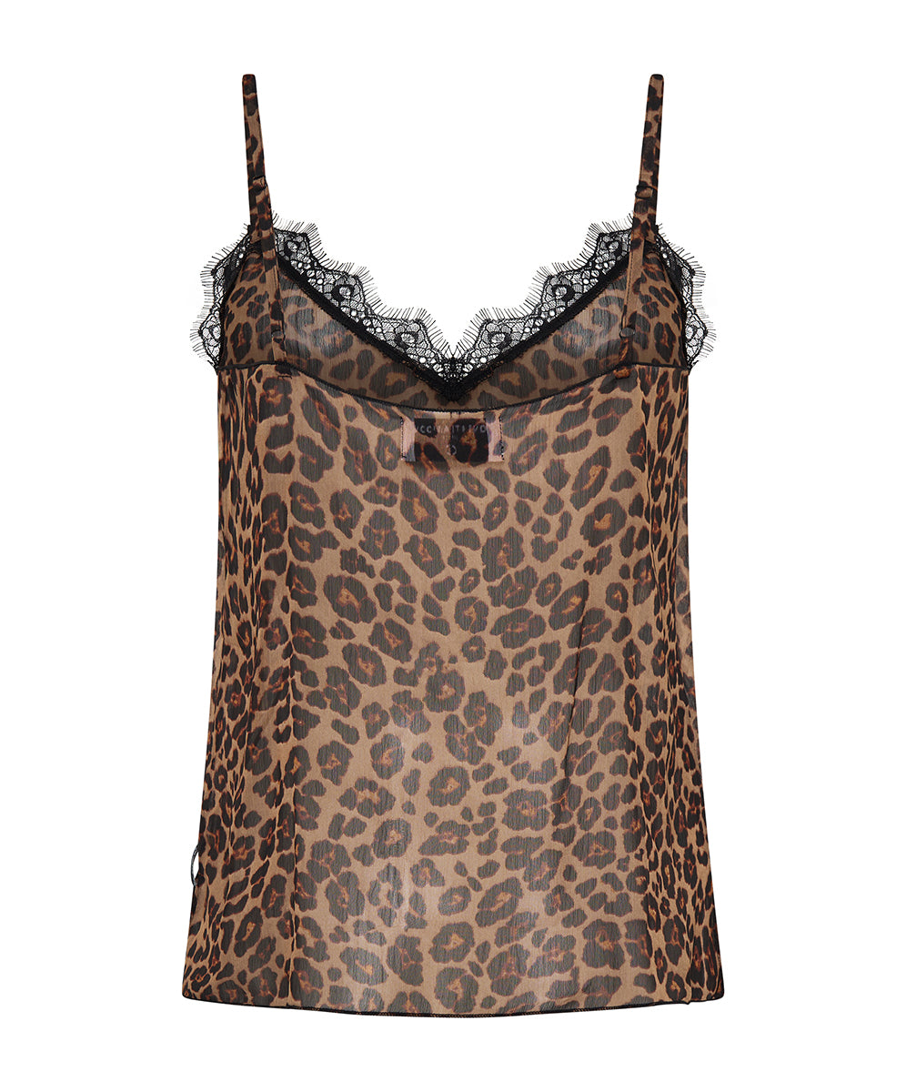 LEOPARD AND LACE CAMI TOP