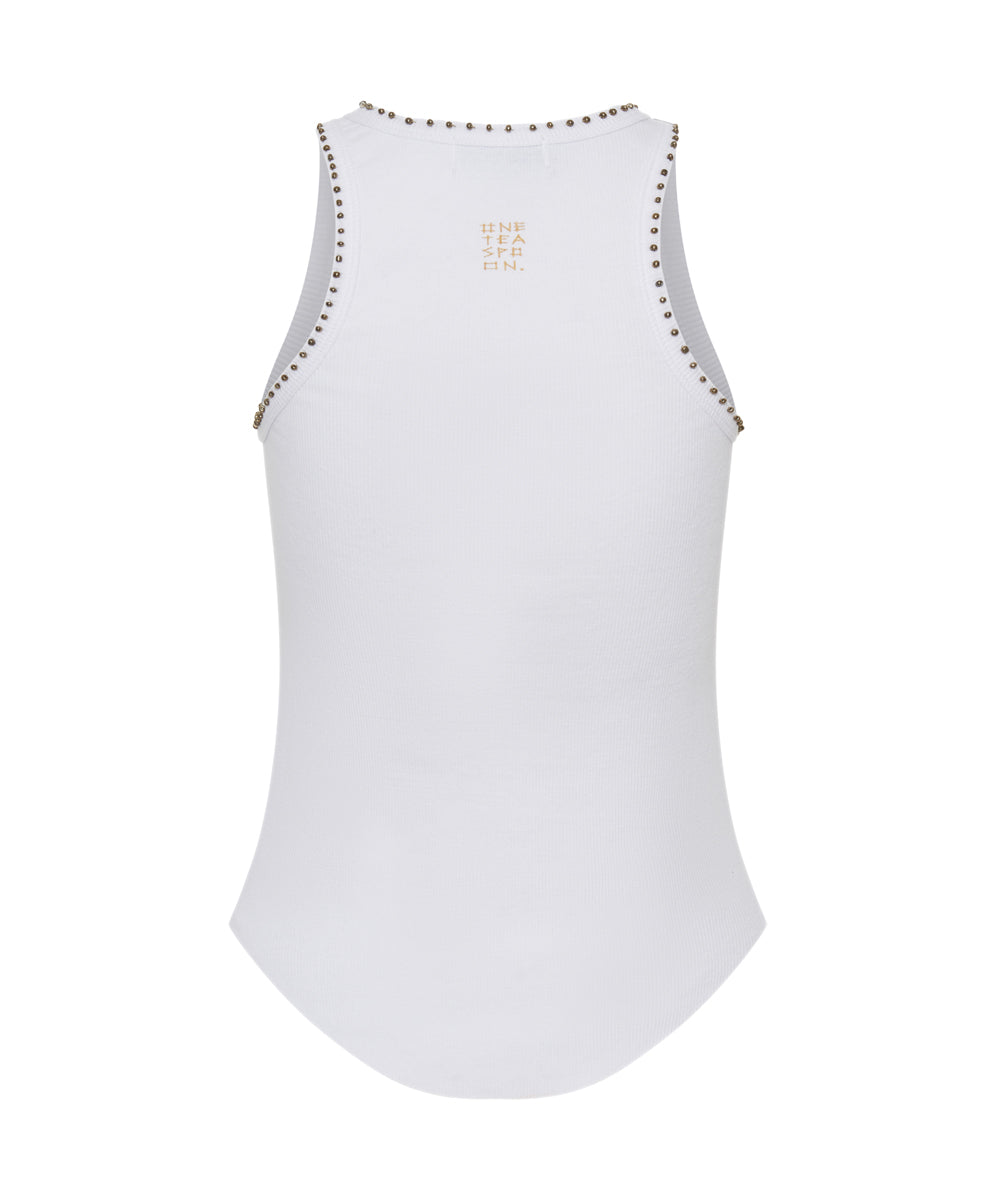 HAND BEADED RAMONE RIB TANK