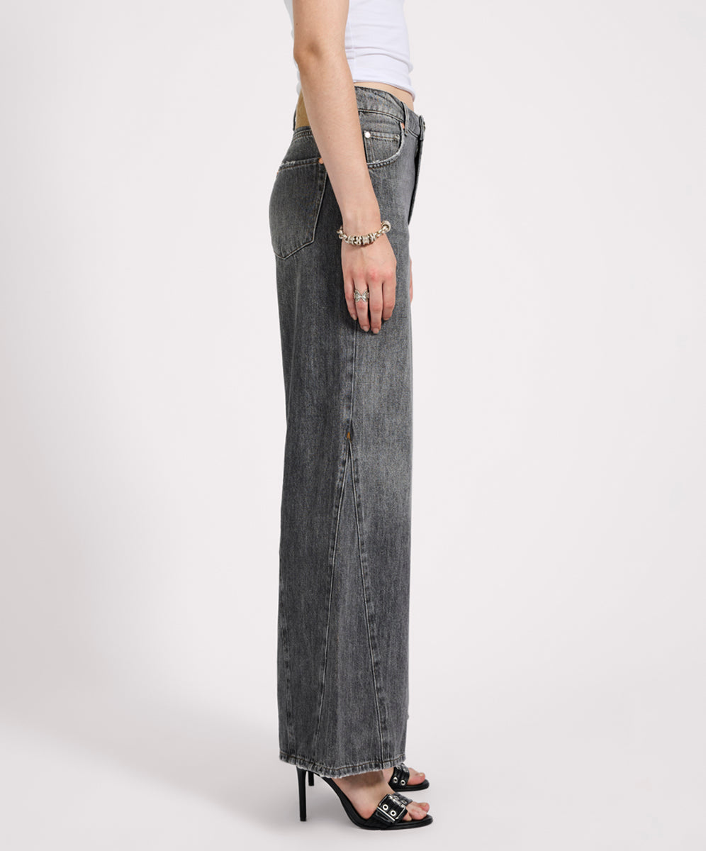 27199 - Cruisers Mid Waist Bootcut Flare Denim Jeans - Charcoal Grey
