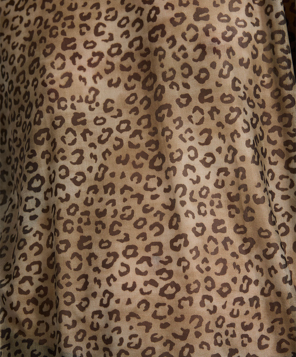 44L27269B - Mesh Oversized Kobe Tee - Khaki Cheetah Print