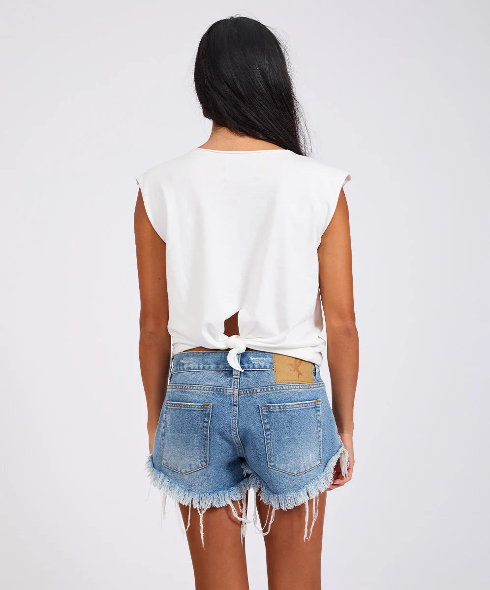 27453 - Plain White Vintage Tank - White