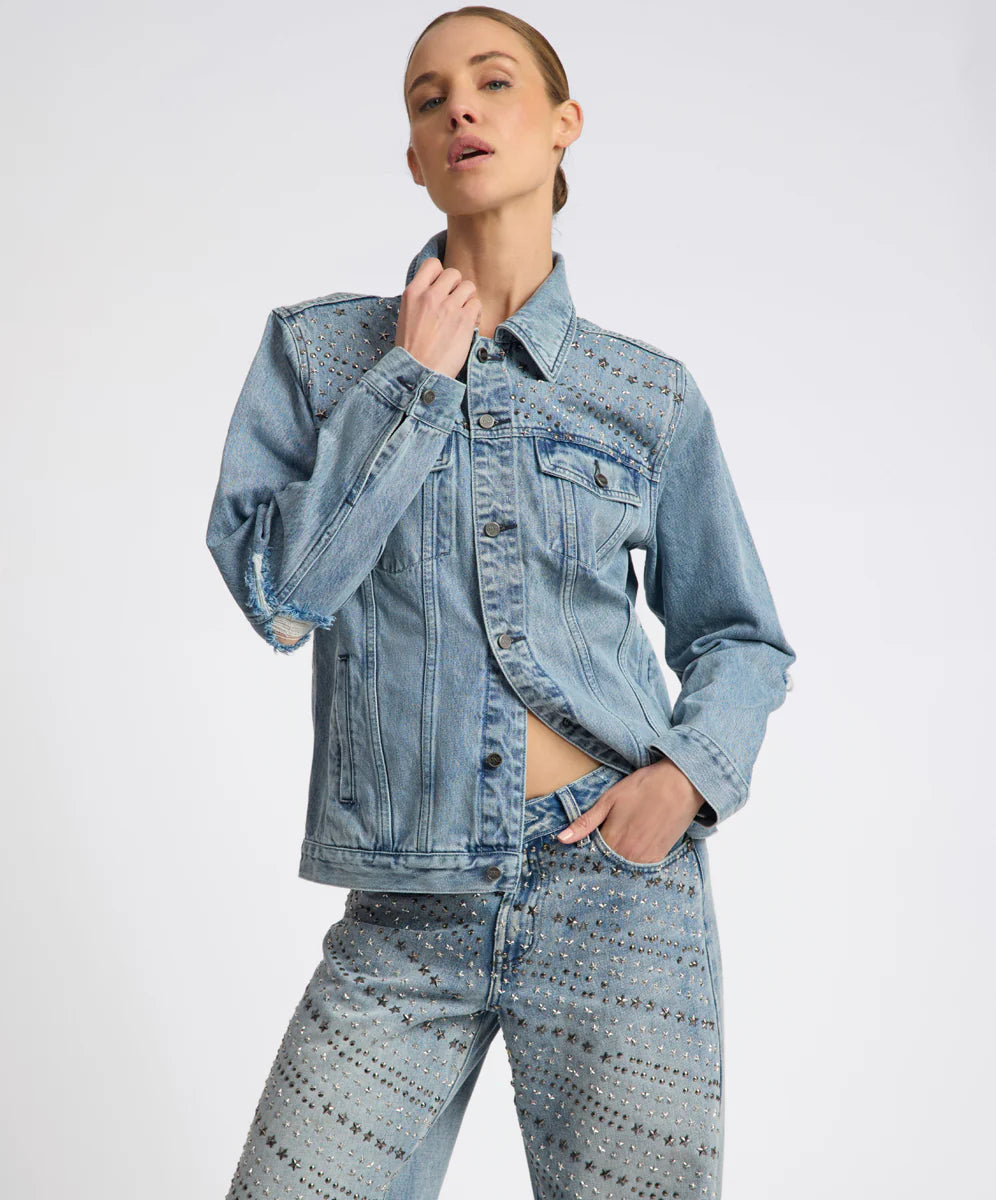 27574 - 25th Anniversary Limited Edition Trucker Studded Denim Jacket - Salty Dog