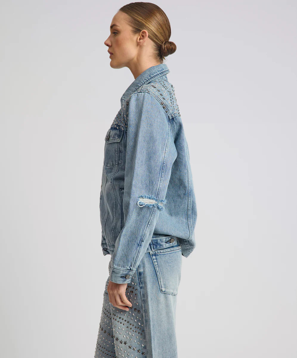 27574 - 25th Anniversary Limited Edition Trucker Studded Denim Jacket - Salty Dog