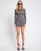 One teaspoon Polka Darling Sheer Mesh Ruched Mini Dress - Black & White Polka Dot