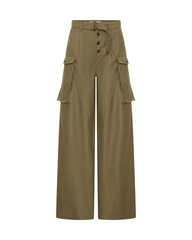 One teaspoon Elemental High Waist Tencel Cargo Pants - Khaki