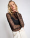 One teaspoon Black Magic Star Sheer Mesh Longsleeve Top - Black