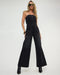One teaspoon Dark Angel Strapless Wide Leg Denim Jumpsuit - Smokey Black