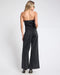 One teaspoon Dark Angel Strapless Wide Leg Denim Jumpsuit - Smokey Black