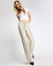 One Teaspoon Jackson Mid Waist Wide Leg Studded Denim Jeans - Antique Khaki