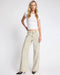 One Teaspoon Jackson Mid Waist Wide Leg Studded Denim Jeans - Antique Khaki