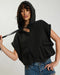One teaspoon Puff Power Cropped Zip-Off Sleeve Hoodie - Vintage Black