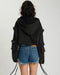 One teaspoon Puff Power Cropped Zip-Off Sleeve Hoodie - Vintage Black