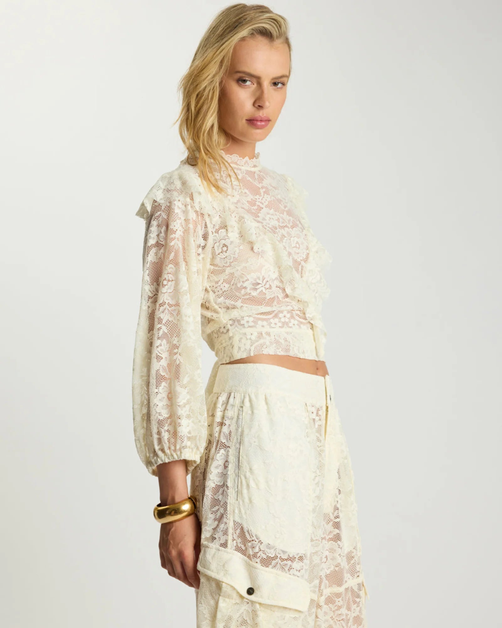 One teaspoon Savage Romance Lace Frill Cami Top - Vintage White