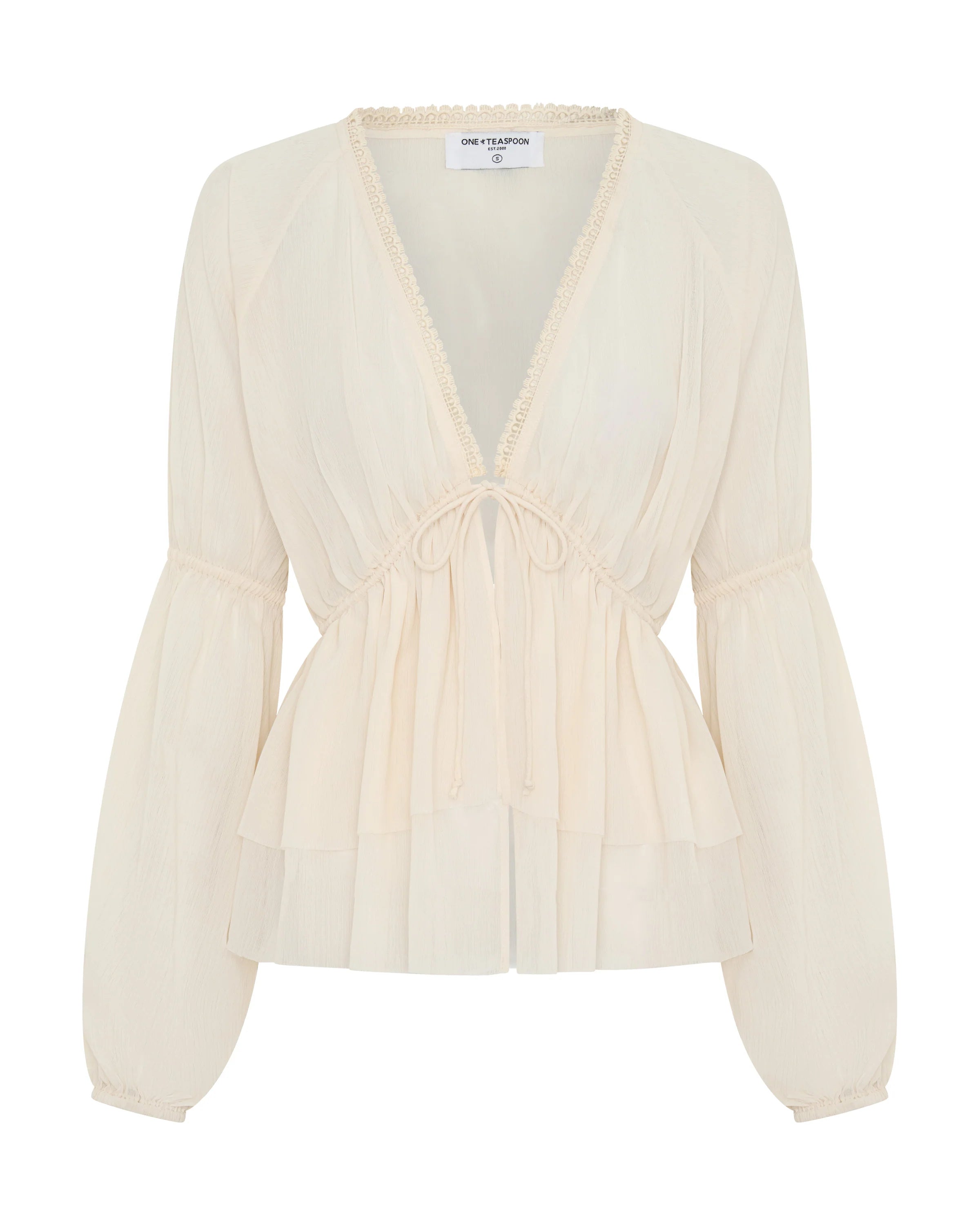 One teaspoon Luminette Sheer Longsleeve Blouse - Ivory