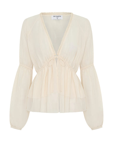 One teaspoon Luminette Sheer Longsleeve Blouse - Ivory