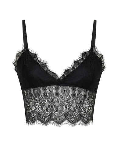 One teaspoon Vintage Whisper Lace Bralette Top - Black