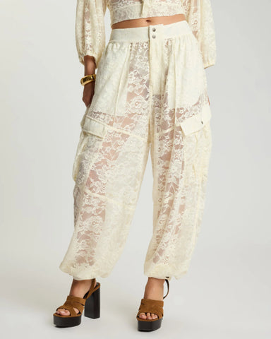 One teaspoon Savage Romance Utility Lace Pants - Vintage White
