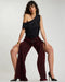 Jackson Mid Waist Wide Leg Denim Jeans - Oil Stained Maroon