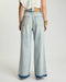 One teaspoon Love Machines Mid Waist Super Wide Leg Denim Jeans - Split Party Contrast Blue