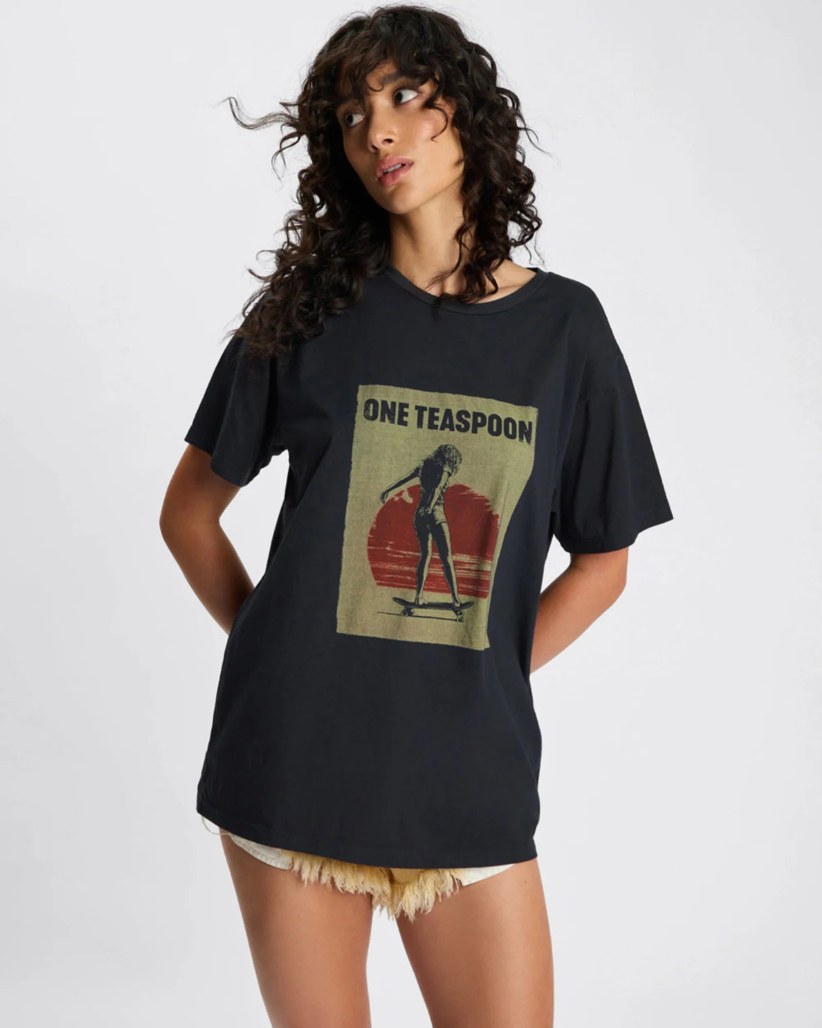 One teaspoon Skater Girl Boyfriend Tee - Black