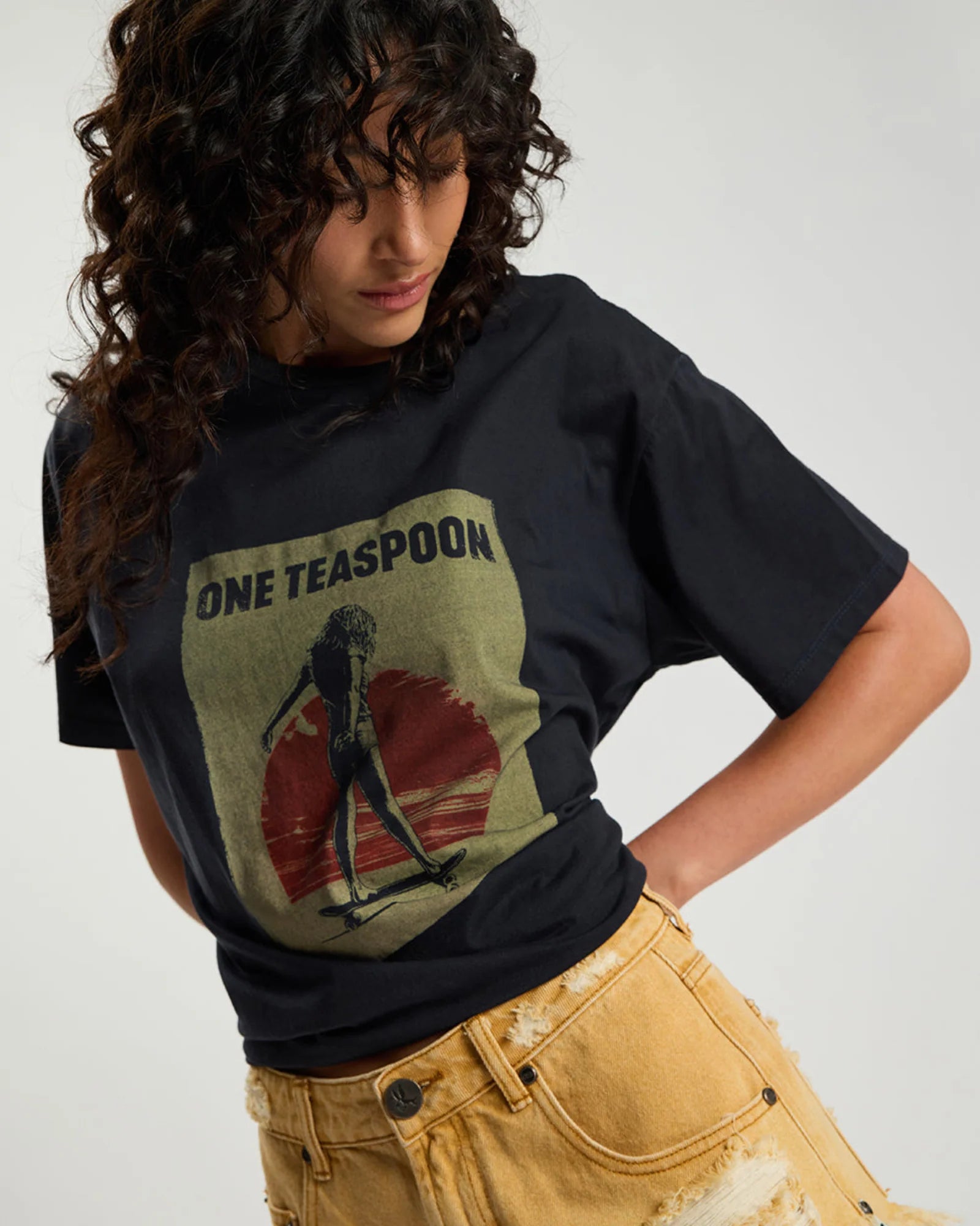 One teaspoon Skater Girl Boyfriend Tee - Black
